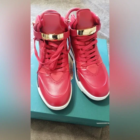 Buscemi Shoes Buscemi Mens Size Red Leather Upper Sneakers